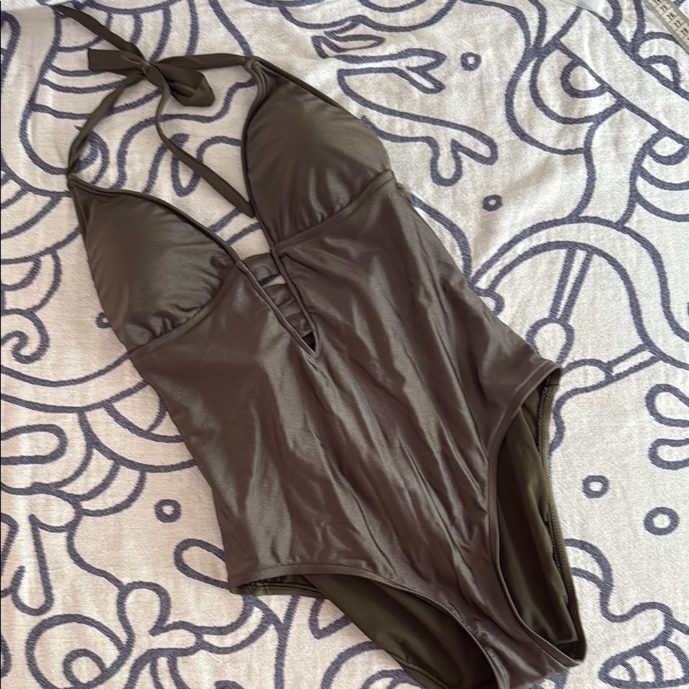 Mossimo Supply Co. Medium Olive One-Piece Swimsuit